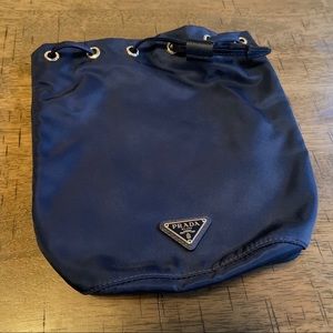 NWT Prada Nylon Bucket Bag in Navy Blue